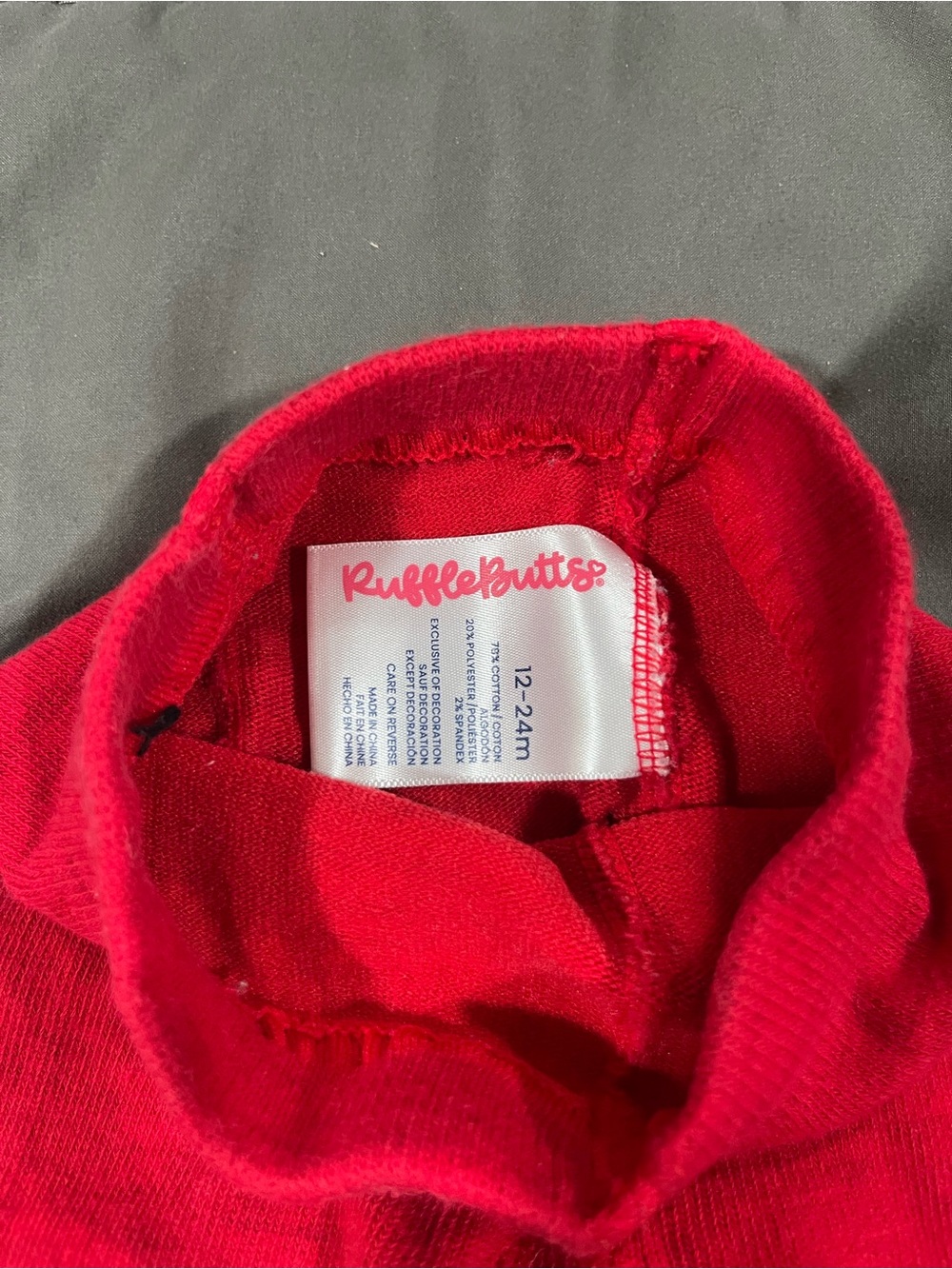 Footless Ruffle Tights - Red - Picture 3 of 5